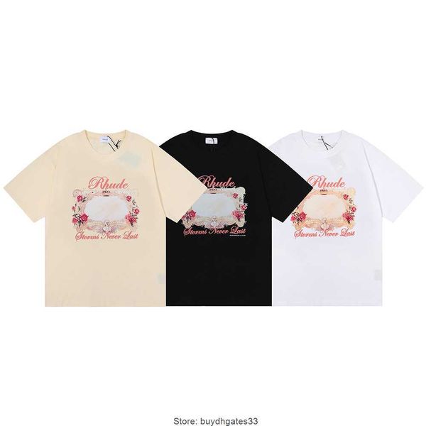 american fashion brand rhude t shirts stories never last hd rose magic mirror men's and women's casual short sleeve t-shirt, White;black
american fashion brand rhude t shirts stories never last hd rose magic mirror men's and women's casual short sleeve t-shirt, White;black