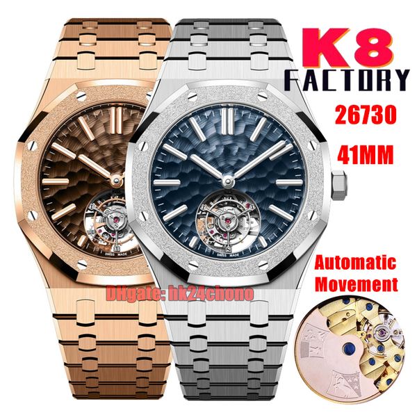 k8 factory watches 26730 selfwinding tourbillon 41mm automatic mens watch frosted bezel blue hammer dial stainless steel bracelet gents wris, Slivery;brown
k8 factory watches 26730 selfwinding tourbillon 41mm automatic mens watch frosted bezel blue hammer dial stainless steel bracelet gents wris, Slivery;brown