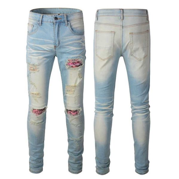 23ss designer jeans mens jeanpants distressed ripped skinny men jean slim motorcycle moto biker causal mans vintage denim pants 33, Blue
23ss designer jeans mens jeanpants distressed ripped skinny men jean slim motorcycle moto biker causal mans vintage denim pants 33, Blue