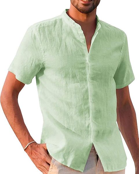 linen men's short-sleeved summer shirt regular fit casual shirt, White;black
linen men's short-sleeved summer shirt regular fit casual shirt, White;black