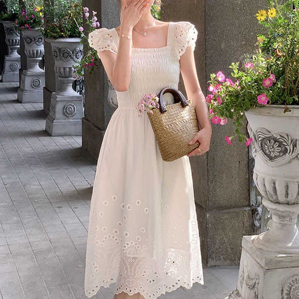 square neck white dress women's small flying sleeve waist closing long dress first love sleeveless slip dress fashion, Black;gray
square neck white dress women's small flying sleeve waist closing long dress first love sleeveless slip dress fashion, Black;gray