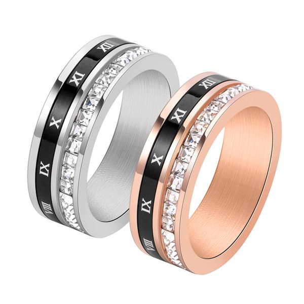 classic brand stainless steel roman numerals rotatable square cz ring lovers right men and women luxury brand birthday gift couple rings, Silver
classic brand stainless steel roman numerals rotatable square cz ring lovers right men and women luxury brand birthday gift couple rings, Silver