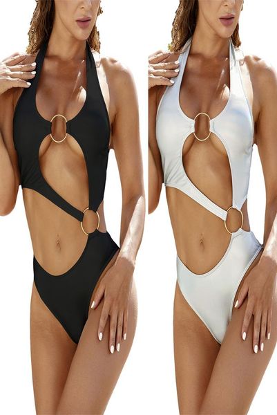 women one piece cut out monokini swimwear metal circle hollow out halter solid color swimsuits5201424
women one piece cut out monokini swimwear metal circle hollow out halter solid color swimsuits5201424