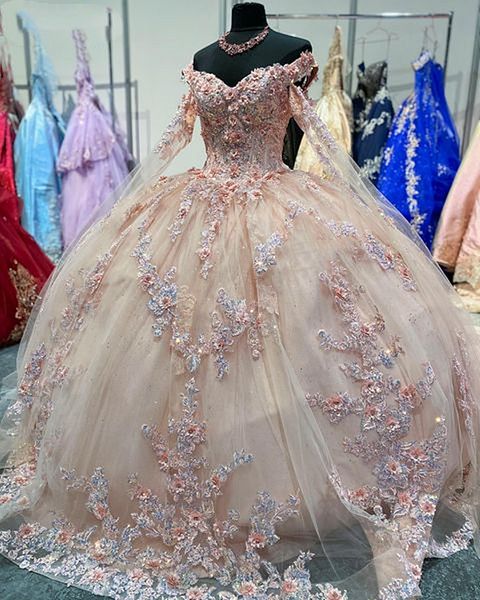 blush pink quinceanera dresses ball gown for sweet 16 girls 3d floral lace appliques sequins beads off the shoulder princess graduation gown, Blue;red
blush pink quinceanera dresses ball gown for sweet 16 girls 3d floral lace appliques sequins beads off the shoulder princess graduation gown, Blue;red