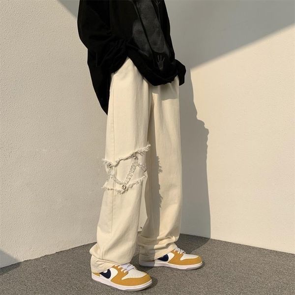 pants 2022 new fashion casual ripped pants spring men's straight wideleg pants chain decor washed cotton long trousers apricot/black
pants 2022 new fashion casual ripped pants spring men's straight wideleg pants chain decor washed cotton long trousers apricot/black