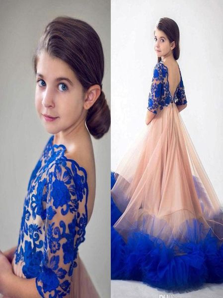 princess royal blue flower girls pageant dresses for wedding designer backless lace appliques ruffles kids formal wear first commu8106074, White;red
princess royal blue flower girls pageant dresses for wedding designer backless lace appliques ruffles kids formal wear first commu8106074, White;red