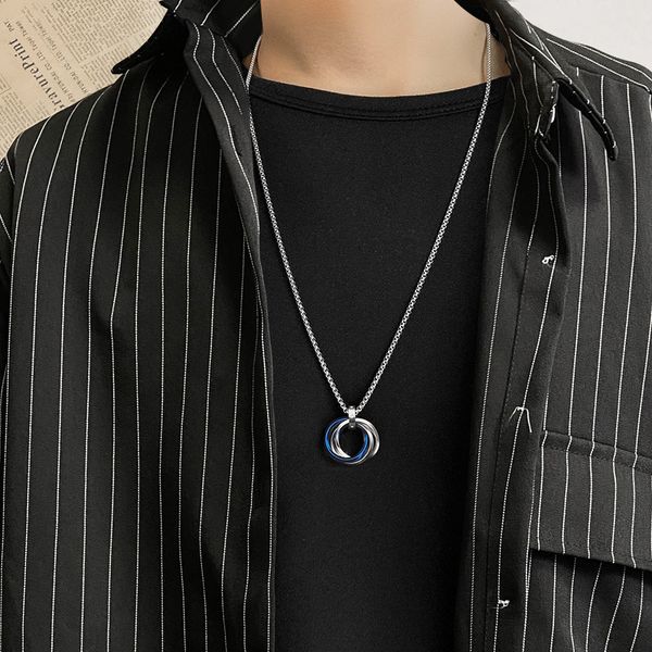 pendant necklaces three ring necklace selling simple and colorless hip hop style titanium steel necklace with diamond pendant for boys, Silver
pendant necklaces three ring necklace selling simple and colorless hip hop style titanium steel necklace with diamond pendant for boys, Silver