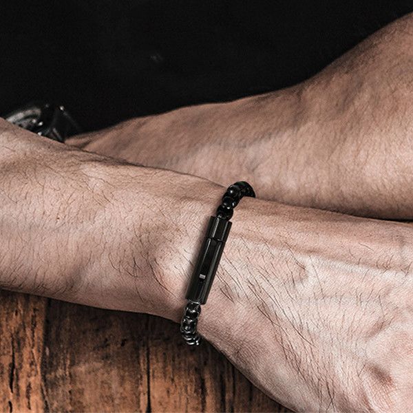 vintage mens bracelet stainless steel pearl shaped link chain braid bracelets punk jewelry for men boyfriend yw157br-642, Black
vintage mens bracelet stainless steel pearl shaped link chain braid bracelets punk jewelry for men boyfriend yw157br-642, Black