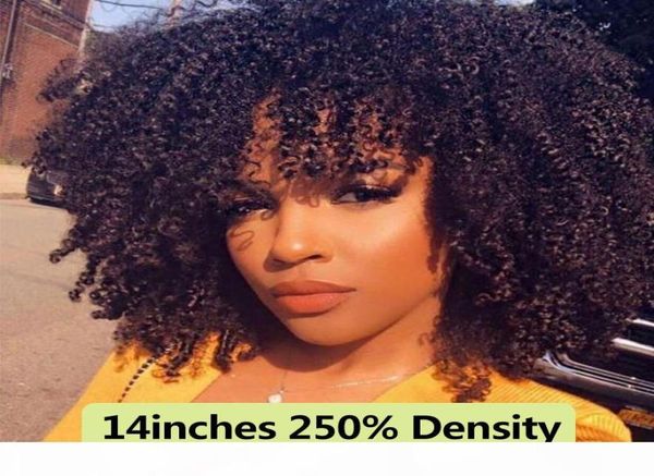 250 density afro kinky curly lace front human hair wigs with bangs short bob lace frontal wig for women full 4b 4c black9464248, Black;brown
250 density afro kinky curly lace front human hair wigs with bangs short bob lace frontal wig for women full 4b 4c black9464248, Black;brown