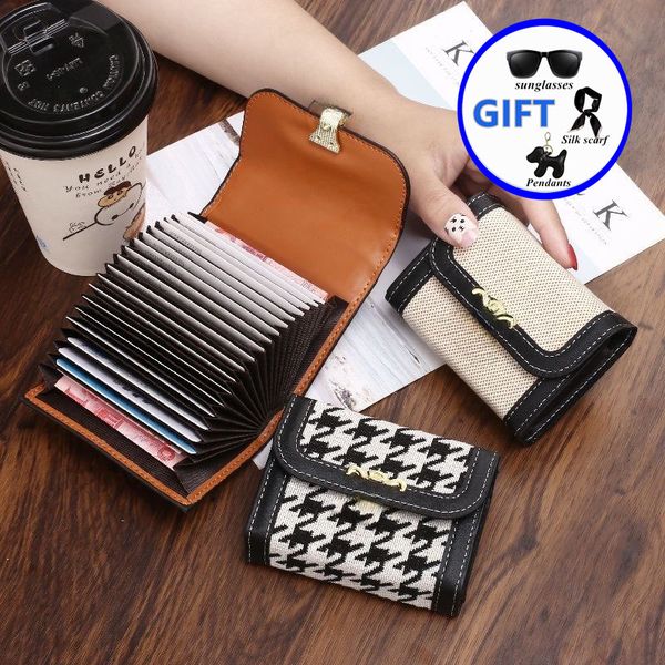 designer bag high-end women wallet credit card holder wallet logo gold buckle triple fold printed canvas card wallet, Brown;gray
designer bag high-end women wallet credit card holder wallet logo gold buckle triple fold printed canvas card wallet, Brown;gray