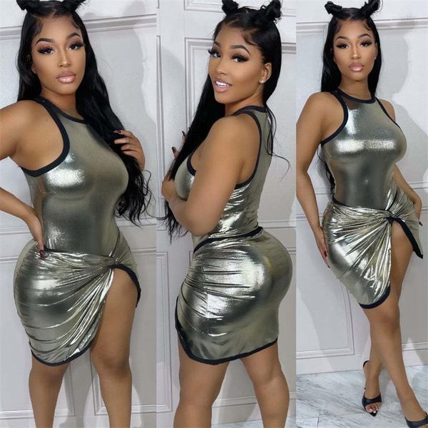 casual dresses y2k metallic 2 piece skirts sets women summer tank bodysuits twist asymmetrical bodycon mini skirt night clubwear, Black;gray
casual dresses y2k metallic 2 piece skirts sets women summer tank bodysuits twist asymmetrical bodycon mini skirt night clubwear, Black;gray