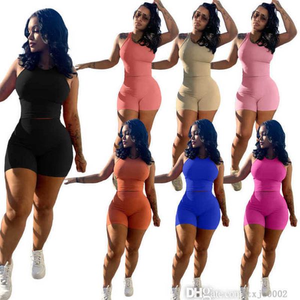 designer womens tracksuits solid color vest sports shorts suit fashion two piece pants set summer tights suits sportwear, Gray
designer womens tracksuits solid color vest sports shorts suit fashion two piece pants set summer tights suits sportwear, Gray