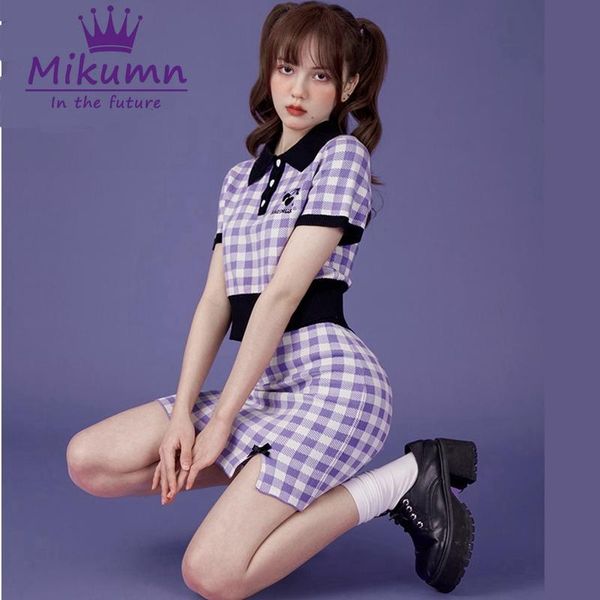 dress harajuku girl purple plaid suit japanese preppy style sweet knitted shirt+mini skirt two piece sets women outfits matching sets, White
dress harajuku girl purple plaid suit japanese preppy style sweet knitted shirt+mini skirt two piece sets women outfits matching sets, White