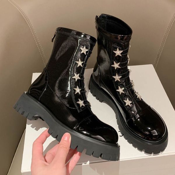designer boots colorful knight boots women motorcycle leather boots classic platform flat bottom boots fashion outwear shoes, Black
designer boots colorful knight boots women motorcycle leather boots classic platform flat bottom boots fashion outwear shoes, Black