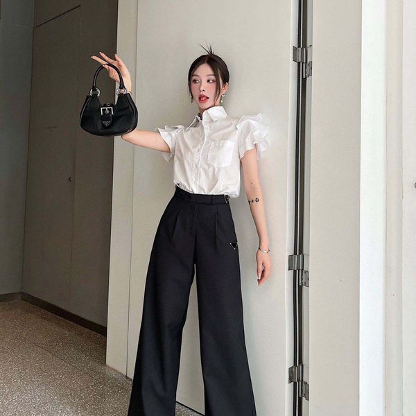 women's pants & capris designer early autumn new high waist loose casual wide leg simple versatile triangle logo decorative ossr, Black;white
women's pants & capris designer early autumn new high waist loose casual wide leg simple versatile triangle logo decorative ossr, Black;white