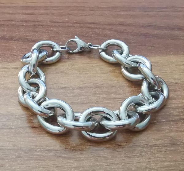 chunky oval rolo link chain stainless steel bracelet for mens boy smooth fashion jewelry 15mm wide choose lenght high polished, Black
chunky oval rolo link chain stainless steel bracelet for mens boy smooth fashion jewelry 15mm wide choose lenght high polished, Black