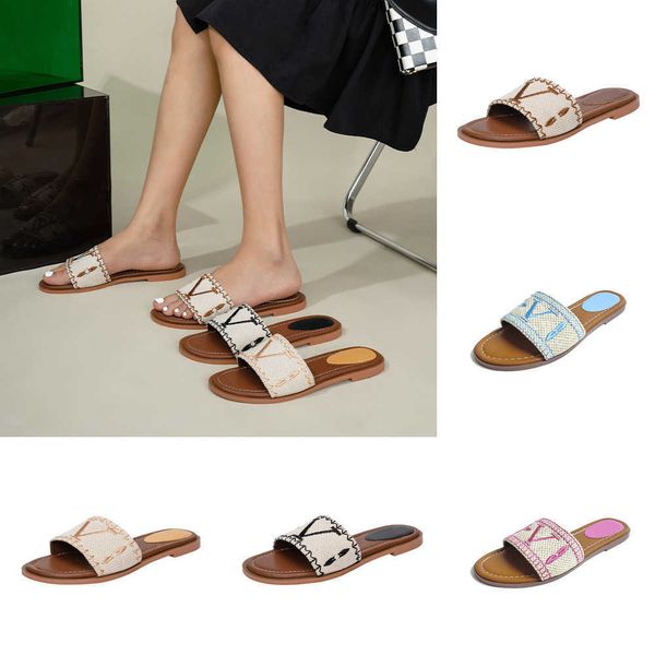 2023 new designer luxury women's linen famous slippers pp straw woven canvas summer beach outdoor fashion brand alphabet embroidery old, Black
2023 new designer luxury women's linen famous slippers pp straw woven canvas summer beach outdoor fashion brand alphabet embroidery old, Black