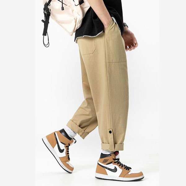 pants 2022 fall winter stylish japanese harajuku streetwear hip hop urban ankle banded cotton roll hem cropped cargo pants for men, Black
pants 2022 fall winter stylish japanese harajuku streetwear hip hop urban ankle banded cotton roll hem cropped cargo pants for men, Black