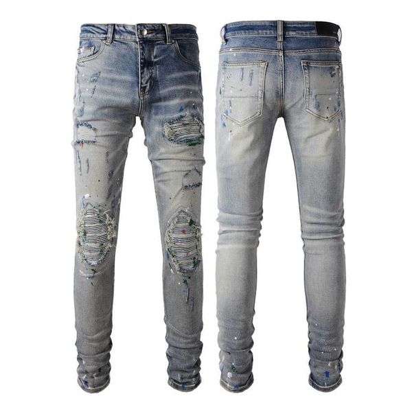 23ss designer jeans mens jeanpants distressed ripped skinny men jean slim motorcycle moto biker causal mans vintage denim pants 22, Blue
23ss designer jeans mens jeanpants distressed ripped skinny men jean slim motorcycle moto biker causal mans vintage denim pants 22, Blue