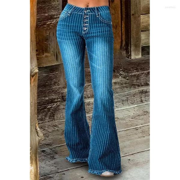 women's jeans stripe women mid waist flare pants ladies trousers female casual slim 2023 summer button high strecth elegant office lady, Blue
women's jeans stripe women mid waist flare pants ladies trousers female casual slim 2023 summer button high strecth elegant office lady, Blue