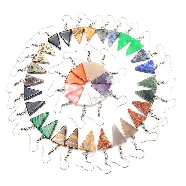 natural stone triangle shape dangle earring healing reiki beads women fashion simple stainless steel crystal ear studs, Silver
natural stone triangle shape dangle earring healing reiki beads women fashion simple stainless steel crystal ear studs, Silver