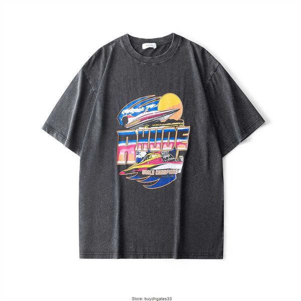 american trendy brand rhude t shirts niche washed old printed short sleeved fog high street loose fitting men and women's couple t-shir, White;black
american trendy brand rhude t shirts niche washed old printed short sleeved fog high street loose fitting men and women's couple t-shir, White;black