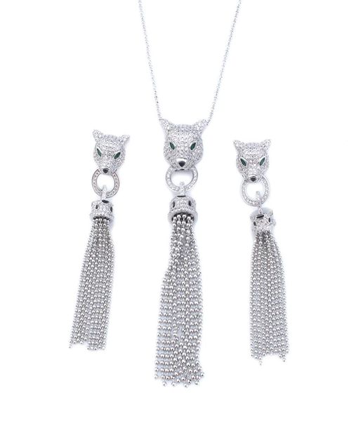 luxury jewelry leopard tassel earrings necklace set party glittering fashion elegant women4926712, Silver
luxury jewelry leopard tassel earrings necklace set party glittering fashion elegant women4926712, Silver