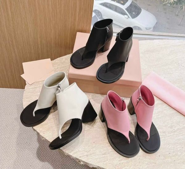 miu luxury stylish summer sandals flip flops short boots sandale zipper leather ankle-wrap chunky heel des sandales slipper, Black
miu luxury stylish summer sandals flip flops short boots sandale zipper leather ankle-wrap chunky heel des sandales slipper, Black