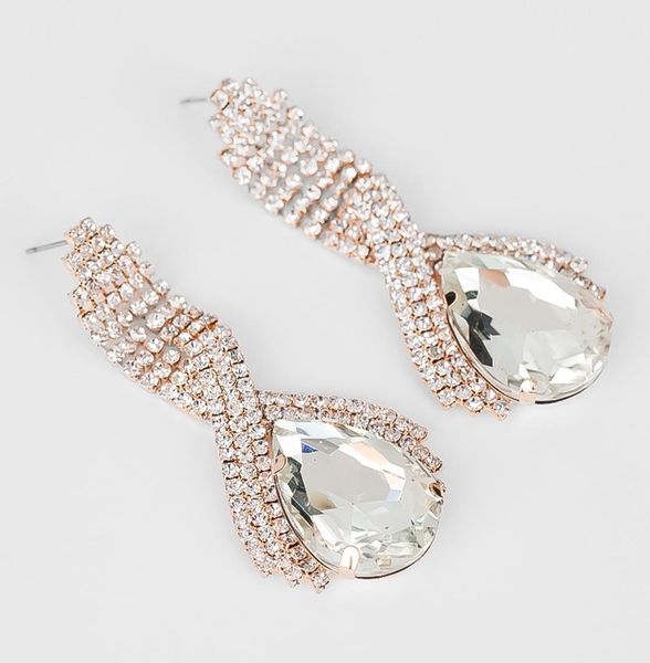 yfjewe arrived big drop earrings for woman fashion temperament long paragraph crystal earrings female version8595101, Golden;silver