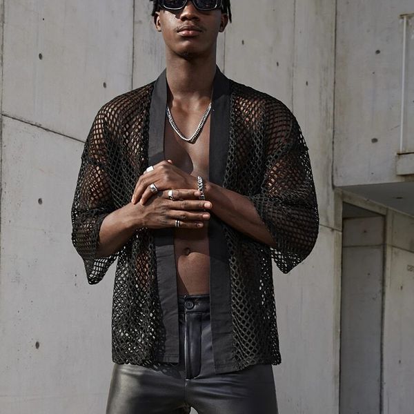men's t shirts hollow-out t-shirt men's sense mesh cardigan shawl fashion men's performance shirt, White;black
men's t shirts hollow-out t-shirt men's sense mesh cardigan shawl fashion men's performance shirt, White;black
