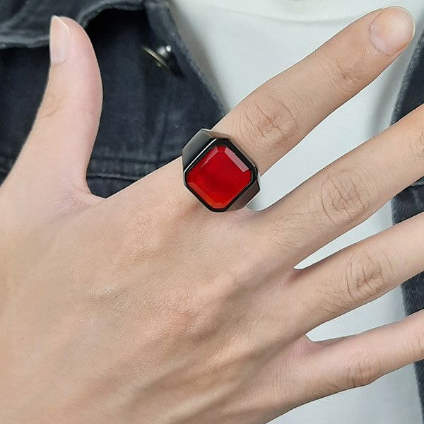 men's black and red agate stainless steel rings perfect fusion of style and quality jewelry party gift yw171rc-207, Golden;silver
men's black and red agate stainless steel rings perfect fusion of style and quality jewelry party gift yw171rc-207, Golden;silver