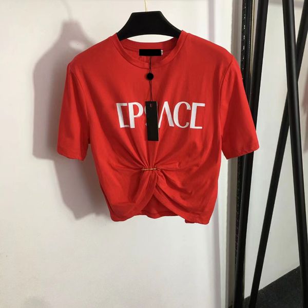 23 summer casual women t-shirt designer clothes t shirt short sleeve hardware pin round neck letter print navel crop vercace tee female casu, White
23 summer casual women t-shirt designer clothes t shirt short sleeve hardware pin round neck letter print navel crop vercace tee female casu, White