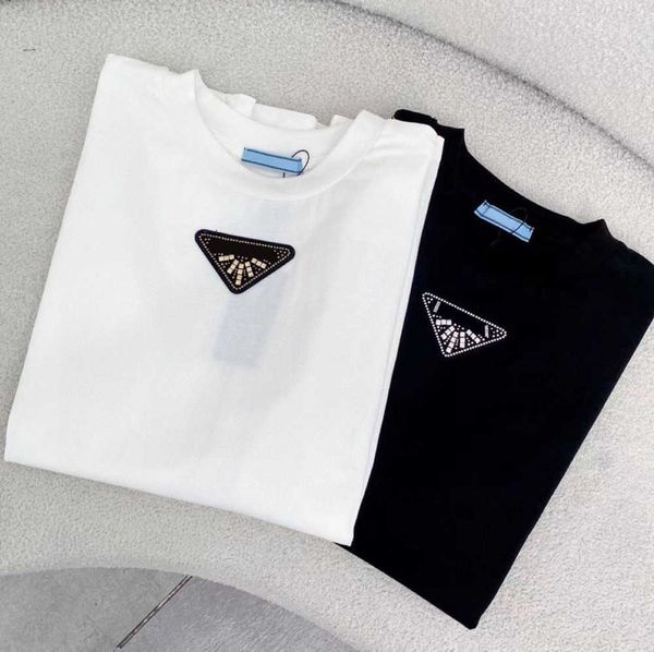 women t shirt mens tshirts designer clothes fashion shirts woman pure cotton fabric drilling letter men and womens short sleeved all-match, White
women t shirt mens tshirts designer clothes fashion shirts woman pure cotton fabric drilling letter men and womens short sleeved all-match, White