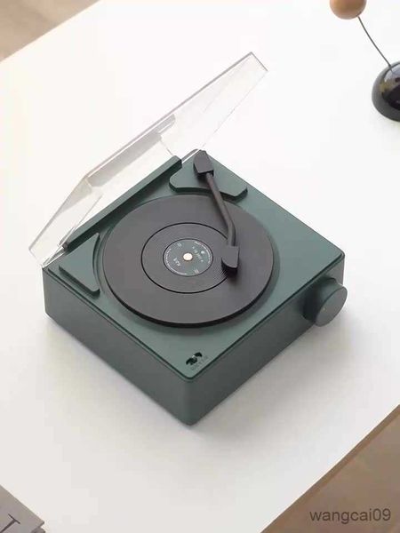 Image of Portable Speakers Records Atomic Retro Wireless Speaker Desktop Creative Alarm Clock Speaker Overview Power Source R230608