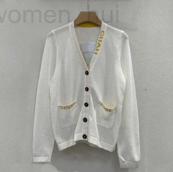 women's sweaters designer 23ss fashion hollow-out long sleeve women casual knitwear pu4h, White;black
women's sweaters designer 23ss fashion hollow-out long sleeve women casual knitwear pu4h, White;black
