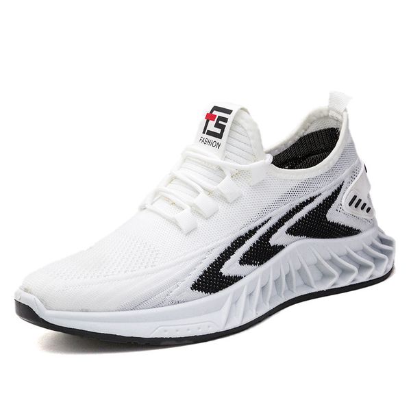 men running shoes white black breathable fashion knit jogging comfortable outdoor lace-up casual sneakers mens trainers 40-44
men running shoes white black breathable fashion knit jogging comfortable outdoor lace-up casual sneakers mens trainers 40-44