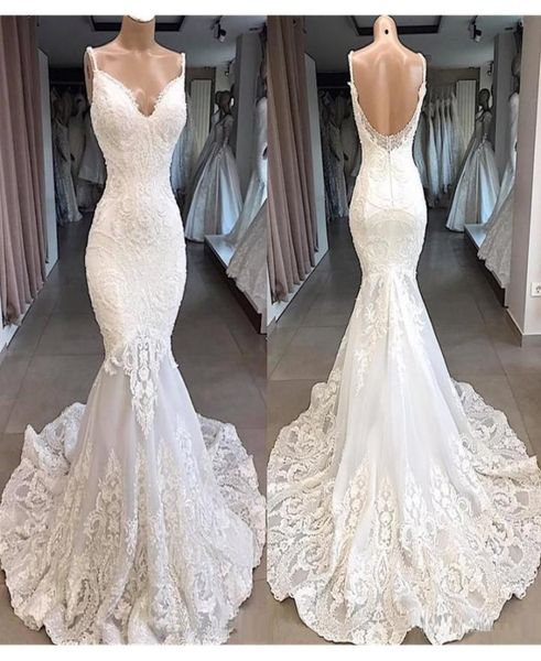 vintage spaghetti strips mermaid slim lace appliques wedding dress 2019 backless custom bridal gowns formal vestidos de marriage l7683618, White
vintage spaghetti strips mermaid slim lace appliques wedding dress 2019 backless custom bridal gowns formal vestidos de marriage l7683618, White
