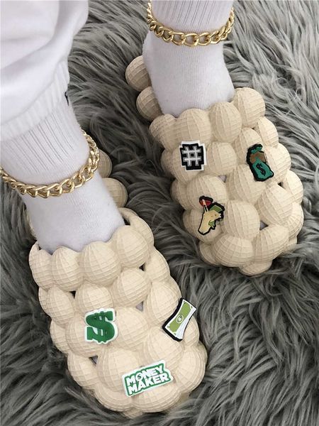 sandals women summer bubble slides with diy charms couples solid non-slip massage slippers creative funny flat sandals 230417, Black
sandals women summer bubble slides with diy charms couples solid non-slip massage slippers creative funny flat sandals 230417, Black