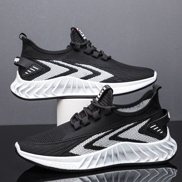 men running shoes white black breathable fashion knit jogging comfortable lace-up casual sneakers mens trainers 40-44
men running shoes white black breathable fashion knit jogging comfortable lace-up casual sneakers mens trainers 40-44