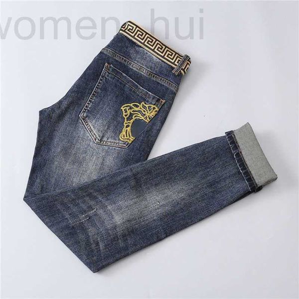 men's jeans designer plus size men jeans medusa embroidered hole trousers pants mens fashion retro casual denim pants szx0, Blue
men's jeans designer plus size men jeans medusa embroidered hole trousers pants mens fashion retro casual denim pants szx0, Blue