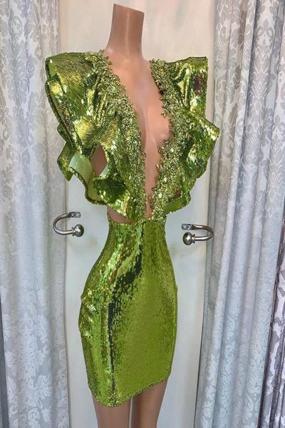 green sequined prom dresses short beaded deep vneck duabi party night gowns women custom made designed robe de soiree9509823, Black
green sequined prom dresses short beaded deep vneck duabi party night gowns women custom made designed robe de soiree9509823, Black
