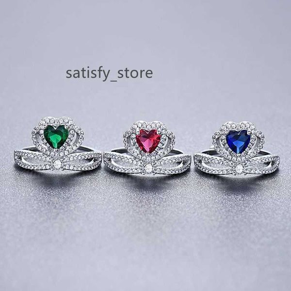princess crown rings micro pave aaa cubic zirconia prong set colored hearted stone for women wedding engagement party adjustable ring jewelr, Silver
princess crown rings micro pave aaa cubic zirconia prong set colored hearted stone for women wedding engagement party adjustable ring jewelr, Silver