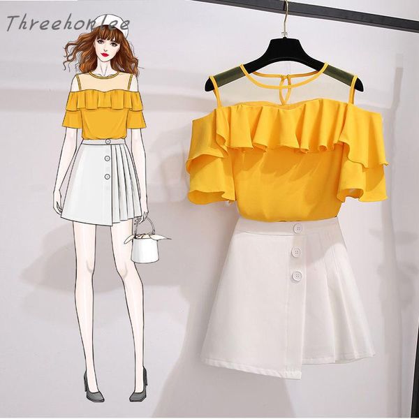 dress 2021 summer new fashion woman two piece sets solid off shoulder ruffles gauze and high waist shorts skirt female casual suit, White
dress 2021 summer new fashion woman two piece sets solid off shoulder ruffles gauze and high waist shorts skirt female casual suit, White