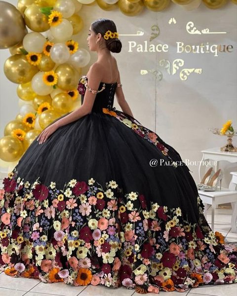 black 3d floral princess quinceanera dresses puffy skirt off shoulder lace-up corset prom vestidos de 15 anos quinceaneras 2023, Blue;red
black 3d floral princess quinceanera dresses puffy skirt off shoulder lace-up corset prom vestidos de 15 anos quinceaneras 2023, Blue;red