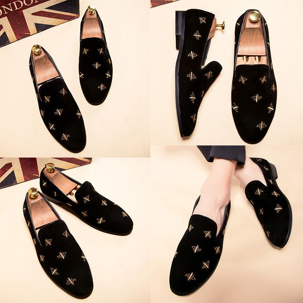 luxury brands new men shoes pointed head loafers bee embroidery men leather shoes comfortable business formal shoes size 38-44, Black
luxury brands new men shoes pointed head loafers bee embroidery men leather shoes comfortable business formal shoes size 38-44, Black