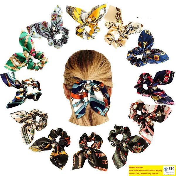 bohemian print bowknot elastic band for women girls floral color scrunchies headband ties ponytail holder with pearl
bohemian print bowknot elastic band for women girls floral color scrunchies headband ties ponytail holder with pearl