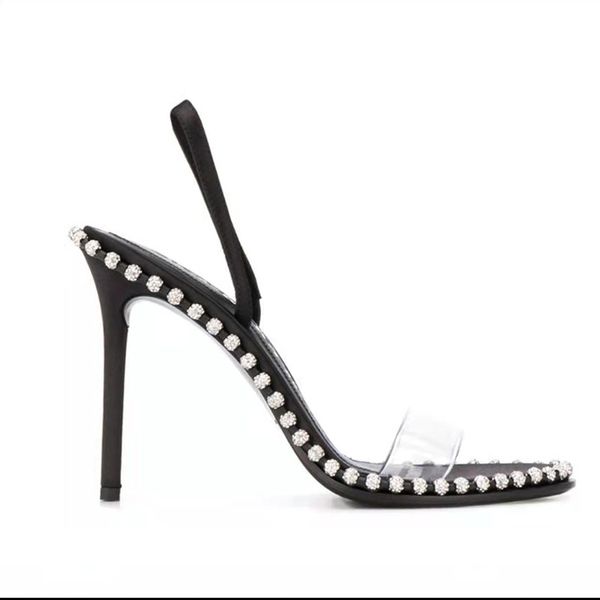 fashion classic luxury designer sandals grade rhinestone leather rivet strap sandals nova high heels women's high heels, Black
fashion classic luxury designer sandals grade rhinestone leather rivet strap sandals nova high heels women's high heels, Black