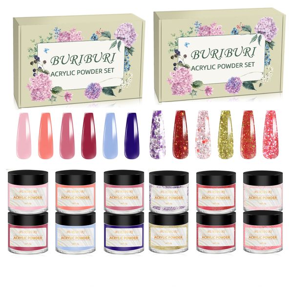 buriburi 12 colors acrylic nail powder set colored acrylic powder for spring nail art 3d diy tips decoration no nail lamp needed (zjf-sf-12), Silver;gold
buriburi 12 colors acrylic nail powder set colored acrylic powder for spring nail art 3d diy tips decoration no nail lamp needed (zjf-sf-12), Silver;gold