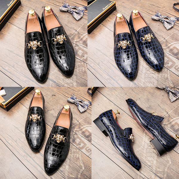 luxury brands new men shoes pointed head loafers tiger glossy head men leather shoes comfortable business formal shoes size 38-44, Black
luxury brands new men shoes pointed head loafers tiger glossy head men leather shoes comfortable business formal shoes size 38-44, Black
