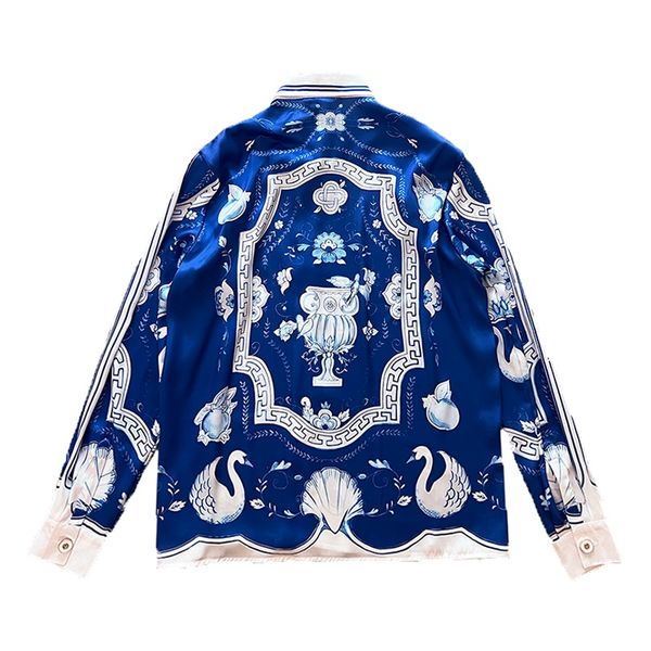 the latest designer shirt high-quality exquisite print design fashion loose blue men's holiday shirt, White;black
the latest designer shirt high-quality exquisite print design fashion loose blue men's holiday shirt, White;black